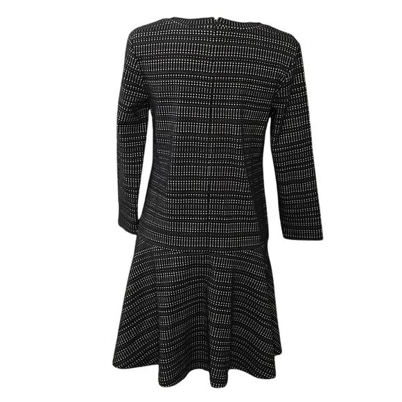 LOFT Drop Waist Geometric Print Knit Dress Women's S | Black White Transitional - Picture 3 of 10